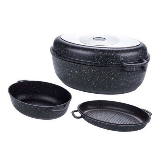 Гусятниця 8,0л овальна кришка-гриль 40*27*22см EB-9172