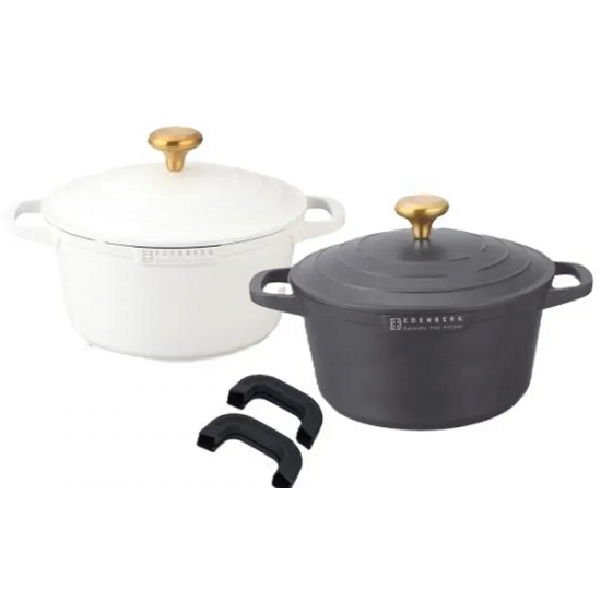 Кастрюля 6,5л антипр.покрытие мет.крышка мрамор EB-12095