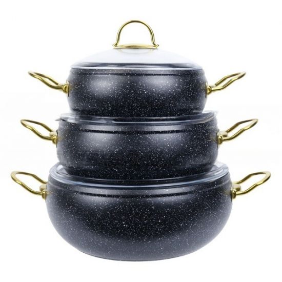 Набор посуды 6-пр. 3,0л 4,8л 7,0л антипр.покрытие мрамор EB-12943