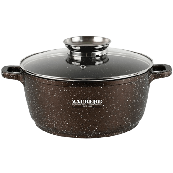 0322-CH Кастрюля 3,2л антипр.покрытие стк.крышка индукция Мрамор