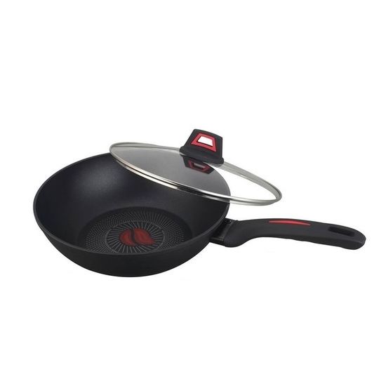 Сковорода глубокая 24см антипр.покрытие стк.крышка термоиндикатор BN-834