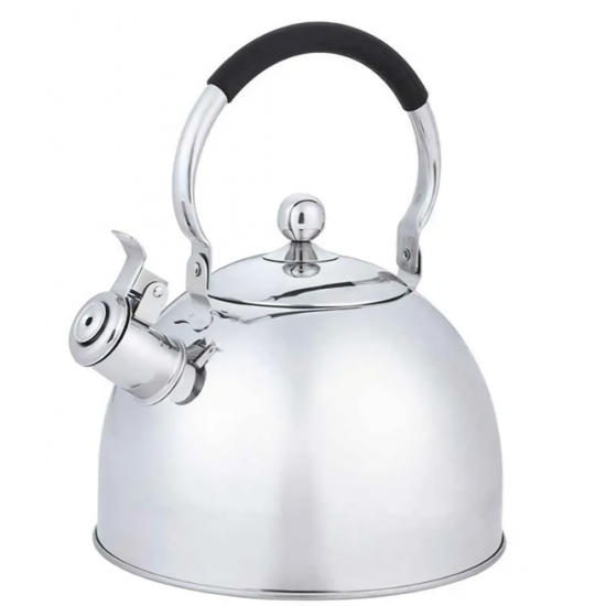 ZB-25/3 Чайник 3,0л с свистком нерж.сталь черная ручка