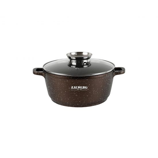 0320-CH Кастрюля 2,3л антипр.покрытие стк.крышка индукция Мрамор