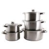 B-021S Набор кастрюль 5-пр. 1,3/1,8/2,3/3,2/4,6л нерж.сталь скл.крышка кол. кор.