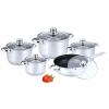 Набор кастрюль 10-пр. (2,1л 2,9л 3,9л 6,5л) сковорода 24см нерж.сталь BN-195