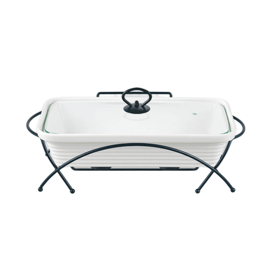 Мармит 2,4л 36,25см прямоугольный керамический стк.крышка MR-11562-73