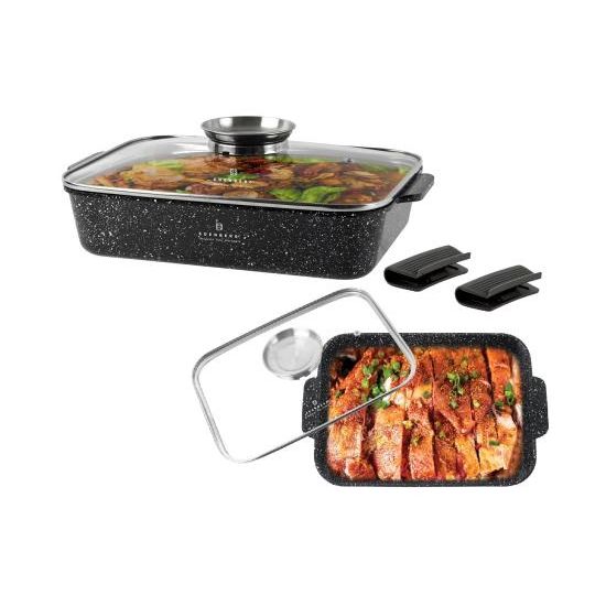 Жаровня 4,7л антипр.покрытие стк.крышка мрамор EB-12123