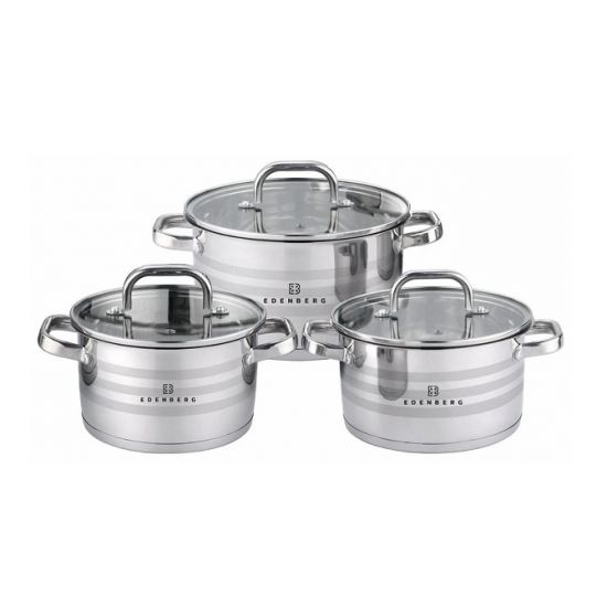 Набор посуды 6-пр. 1,8л 2,5л 3,5л нерж.сталь EB-3741