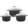 Набір каструль 6-пр. (1,9л 2,6л 3,6л) нерж.сталь/мармур BN-685