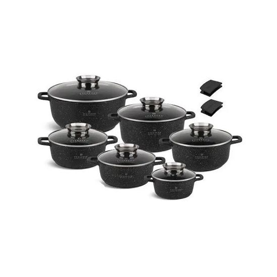 Набір посуду 12-пр. 1,3л 2,3л 3,3л 4,5л 5,6л 6,8л антипр.покриття мармур EB-3990