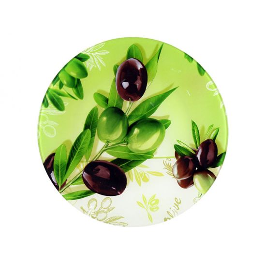 S3012/T 067 Блюдо скл. кругле 30см Олива