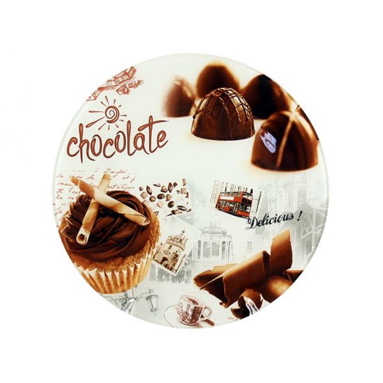 S3012/U 067 Блюдо скл. кругле 30см Шоколад