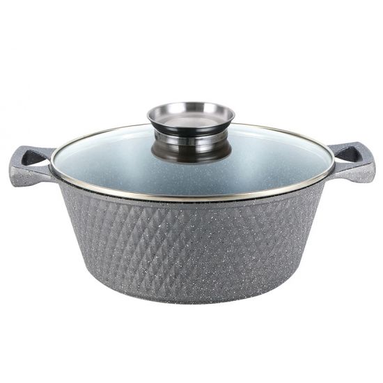 YS8020-G Кастрюля 2,0л антипр.покрытие стк.крышка индукция Серый