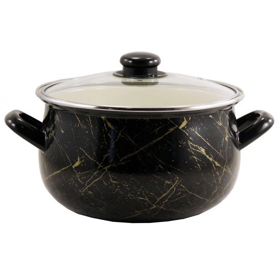 700 A Каструля глибока 2,1л d-16см Чорний Мармур