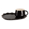 Чашка 220 мл с блюдцем Led Core Black Gold B060688