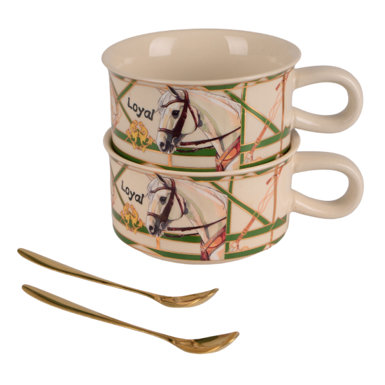 Чашка LED HORSES /НАБІР/ 2х220 мл/ з ложк. в уп. B060358