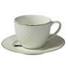 Crystal Чашка кавова 100мл з блюдце порцел. білий Кристал