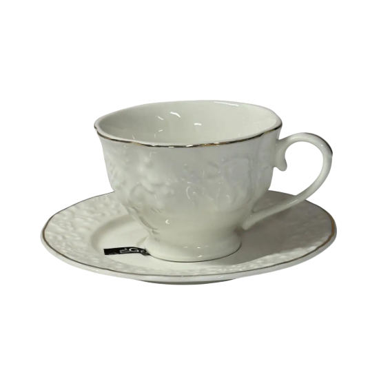 Pose Чашка кавова 100мл з блюдце порцел. білий Троянда