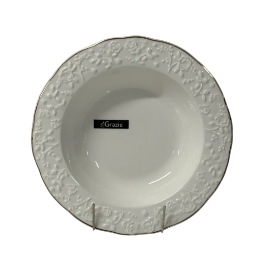 Pose Тарілка глибока 9" d-23см порцел. білий Троянда