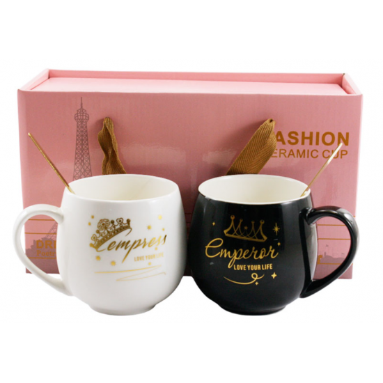 50698 Набір кухлів порцеляновий 2-пр. 350мл Emperor i Empress под.упак.