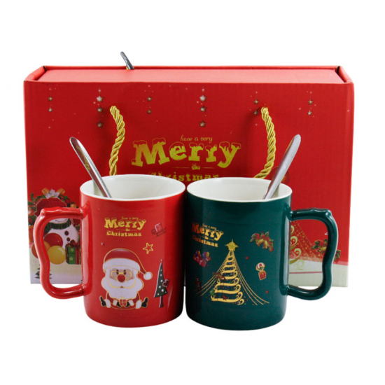 445-19 Набор кружек фарфоровый 2-пр. 300мл Зимний под.упак