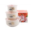 Листок Набор салатников 3-пр. с крышкой фарфоровый 5403