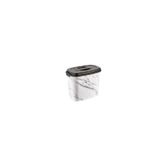 Корзина с крышкой 2,2л Мрамур белый OZER-D-016