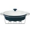 Марміт 1,5л 32,5см овальний керамічний скл.кришка Black MR-11360-74