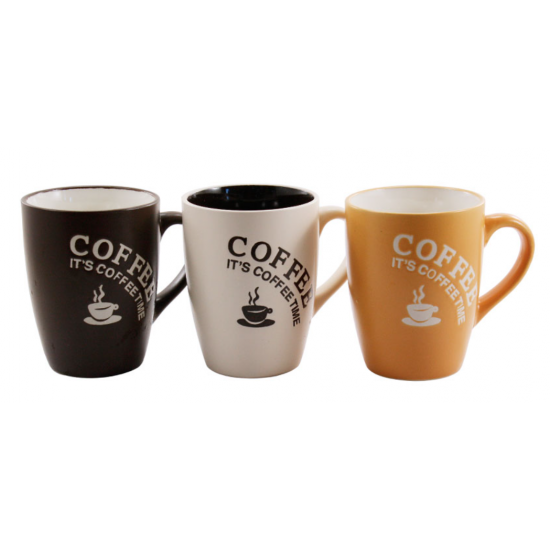 KW 151 Керамическая кружка 340 мл «Время кофе» MIX (по 6 шт. в упаковке)