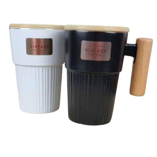 1581-5 Кухоль порцеляновий 400мл з кришкою