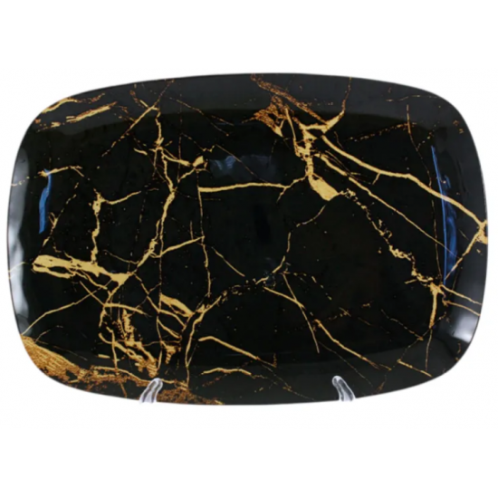 S445012C/Z 306/12" Блюдо скл. прямокутне 29,5*21 Чорний мармур