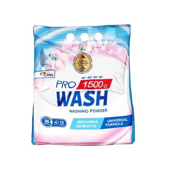 Стиральный порошок Pro Wash 1500 г универсальный «Весенняя свежесть» 004868