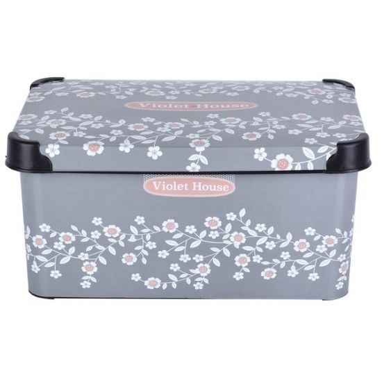 Контейнер Violet House 0647 Decor Antrasit Flower з/кр. 10 л