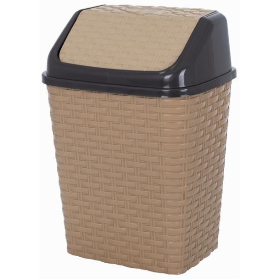 Корзина для мусора VIOLET HOUSE 0752 Роттанг BEIGE с крышкой 10 л