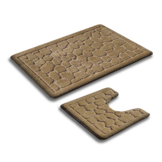 Набор ковриков для ванной Vonaldi Standart 00184 (0094), коричневый (60×100 см + 60×50 см)