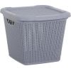 Кошик з кришкою 15л 30*30*27,5см В'язка св-сірий M-071