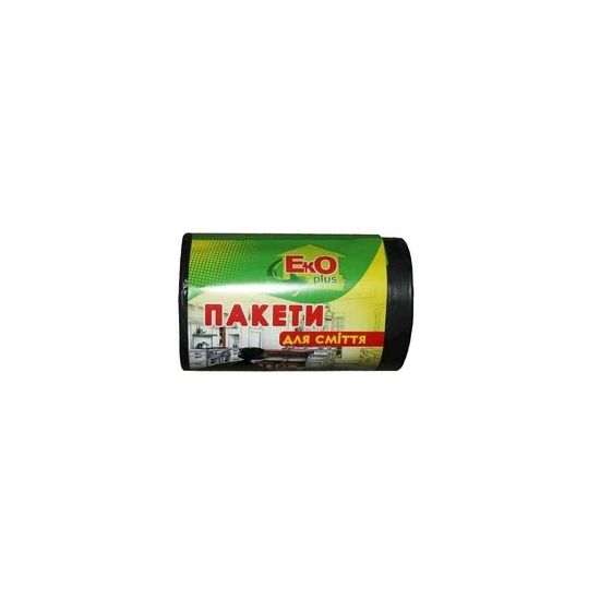 Пакеты для мусора EkOplus 35×15, чёрные (арт. 26416)