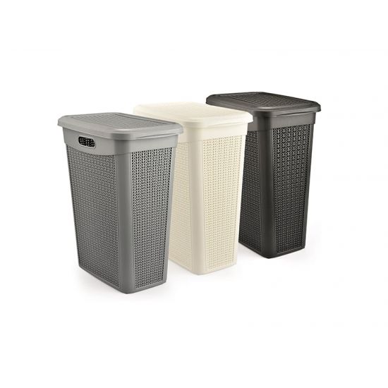 Кошик з кришкою 43л 46*29*55см Slim В'язка хол-сірий M-175