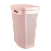 Кошик з кришкою 43л 46*29*55см Slim Drop Design ніж-рожевий M-174