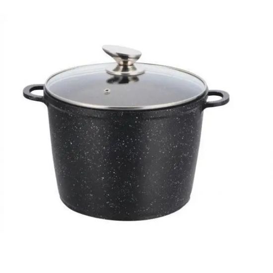 Каструля глибока 14л антипр.покриття скл.кришка мармур EB-1173