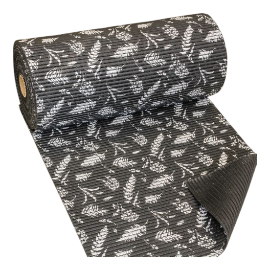 Коврик для ванной 0,65*15м 15023-1 Black base silver print