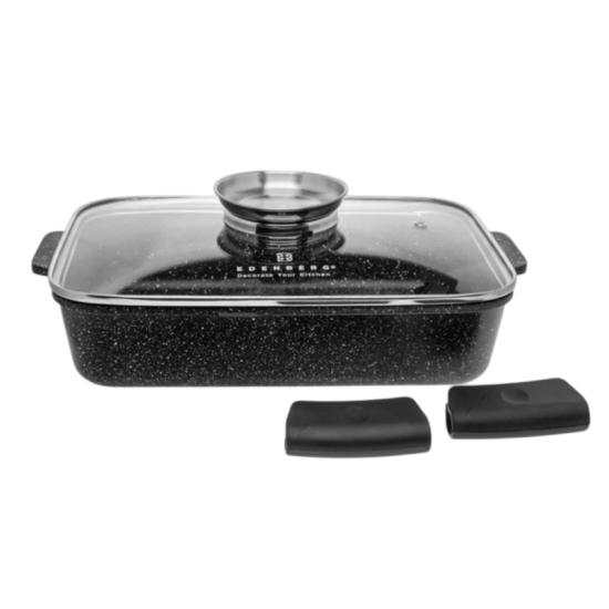 Жаровня 4,0л антипр.покриття скл.кришка мармур EB-12122