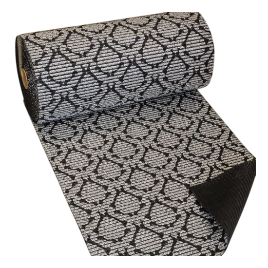 Коврик для ванной 0,65*15м 13210-1 Black base silver print
